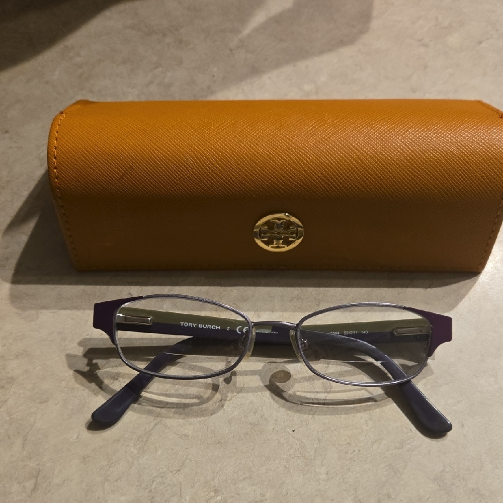 Tory Burch Purple and Silver Glasses with Case